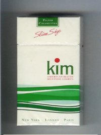Kim American Blend Menthol Lights 100s cigarettes hard box