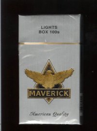 Maverick Lights Box 100s grey and gold and black cigarettes hard box