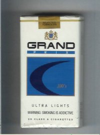 Grand Prix 100s Ultra Lights cigarettes soft box