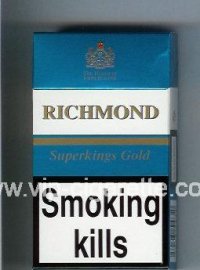 Richmond Superkings Gold 100s cigarettes hard box