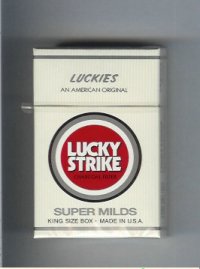 Lucky Strike Luckies An American Original Super Milds cigarettes hard box