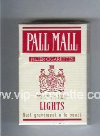 Pall Mall Filter Cigarettes Lights white and red cigarettes hard box