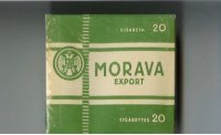 Morava Export white and green cigarettes wide flat hard box