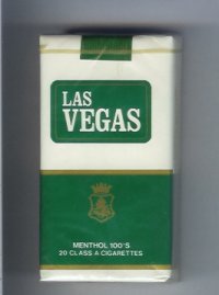 Las Vegas Menthol 100s white and green Cigarettes soft box