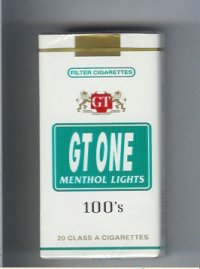 GT One Menthol Lights Filter cigarettes 100s soft box