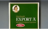Export 'A' Macdonald Filter green cigarettes wide flat hard box
