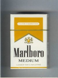 Marlboro Medium white and yellow cigarettes hard box
