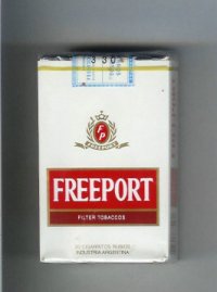 Freeport Filter Tobaccos white and red and brown cigarettes soft box