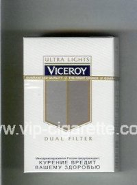 Viceroy Ultra Lights Dual Filter Cigarettes hard box