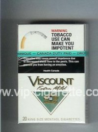 Viscount Extra Mild King Size Menthol cigarettes hard box