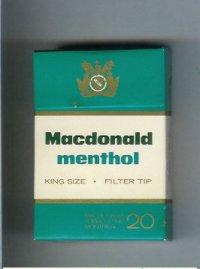 Menthol Macdonald cigarettes hard box