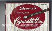 Sherman's Cigarettellos Brown Cigarettes wide flat hard box