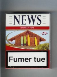 News 25 International white and red cigarettes hard box