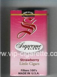 Supreme Blend Strawberry Little Cigars Filters 100s Cigarettes soft box