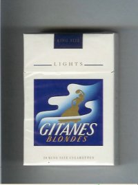 Gitanes Blondes Lights white and blue cigarettes hard box