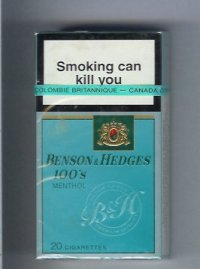 Benson & Hedges Menthol 100's cigarettes Filter Tipped Premium Quality Menthol