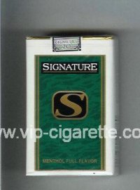 Signature S Menthol Full Flavor cigarettes soft box
