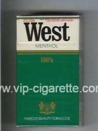 West Menthol 100s cigarettes hard box