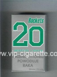 Rockets 20 Menthol Lights cigarettes hard box