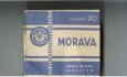 Morava white and blue cigarettes wide flat hard box Morava white and blue cigarettes wide flat hard box