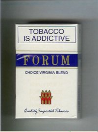 Forum Choice Virginia Blend Quality Imported Tobaccos cigarettes hard box