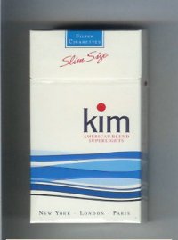 Kim American Blend Superlights 100s cigarettes hard box