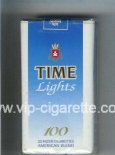 Time Lights 100 American Blend cigarettes blue and white soft box Time Lights 100 American Blend cigarettes blue and white soft box