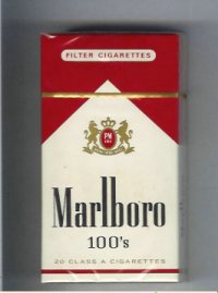 Marlboro red and white 100s cigarettes hard box