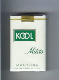 Kool Milds Menthol white and green cigarettes soft box