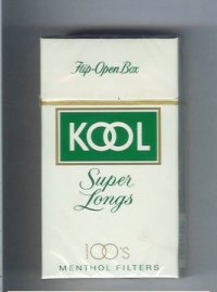 Kool Super Longs 100s Menthol Filters cigarettes hard box