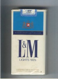 L&M Quality American Tobaccos Lights 100s cigarettes soft box