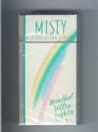 Misty Menthol Ultra Lights Slims 100s cigarettes hard box