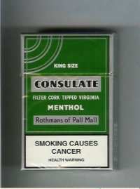 Consulate Menthol cigarettes Rothmans of Pall Mall