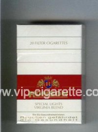 Ronson Special Lights Virginia Blend cigarettes white and red hard box