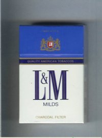 L&M Quality American Tobaccos Milds Charcoal Filter cigarettes hard box