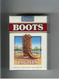 Boots Lights cigarettes white red USA Mexico Boots Lights cigarettes white red USA Mexico