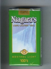 Niagara's Menthol Light 100s cigarettes soft box