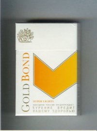 Gold Bond Super Lights white and yellow cigarettes hard box