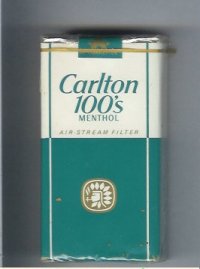 Carlton Menthol 100's cigarettes air stream filter soft box