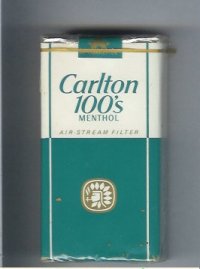 Carlton Menthol 100's cigarettes air stream filter soft box Carlton Menthol 100's cigarettes air stream filter soft box