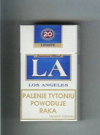 LA Los Angeles Lights American Blend Cigarettes hard box