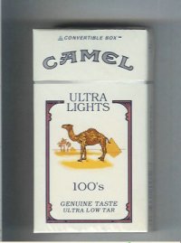 Camel Ultra Lights Genuine Taste Ultra Low Tar 100s cigarettes hard box