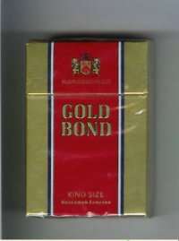 Gold Bond King Size gold and red cigarettes hard box