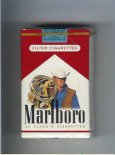 Marlboro with cowboy with lasso on the upper arm cigarettes soft box
