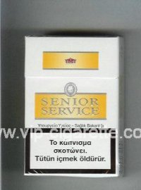 Senior Service cigarettes white and yellow hard box