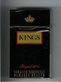 Kings Royal 100s black cigarettes hard box