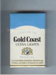 Gold Coast Ultra Low Tar Ultra Lights Blend of U.S.A. Cigarettes hard box