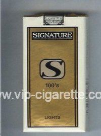 Signature S Lights 100s cigarettes soft box