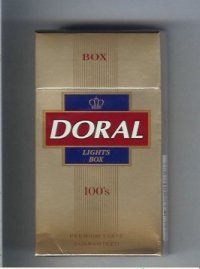 Doral Premium Taste Guaranteed Lights 100s cigarettes hard box