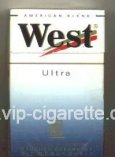 West Ultra American Blend cigarettes hard box